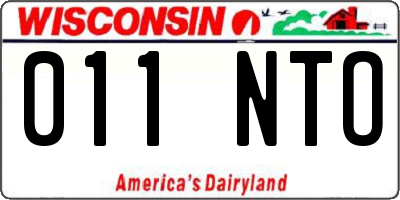WI license plate 011NTO