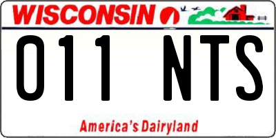 WI license plate 011NTS