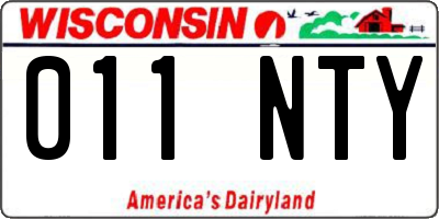 WI license plate 011NTY