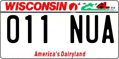 WI license plate 011NUA