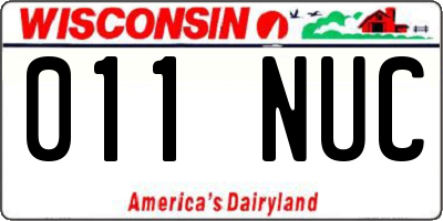 WI license plate 011NUC