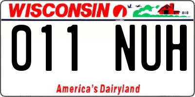 WI license plate 011NUH
