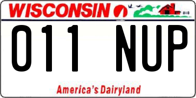 WI license plate 011NUP