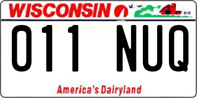 WI license plate 011NUQ