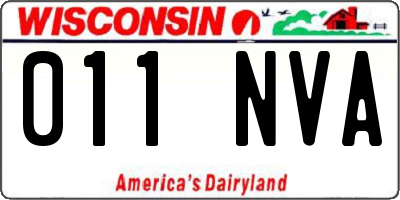 WI license plate 011NVA