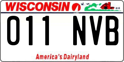 WI license plate 011NVB