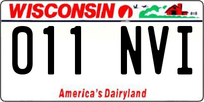 WI license plate 011NVI