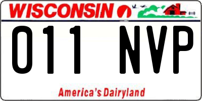 WI license plate 011NVP