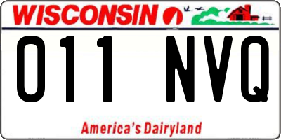 WI license plate 011NVQ