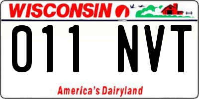 WI license plate 011NVT