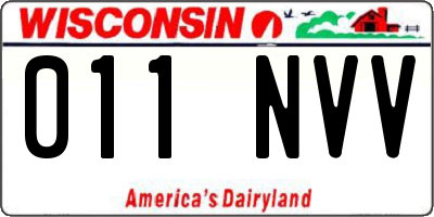 WI license plate 011NVV