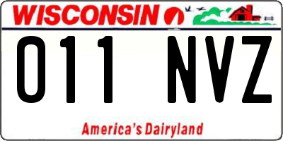 WI license plate 011NVZ
