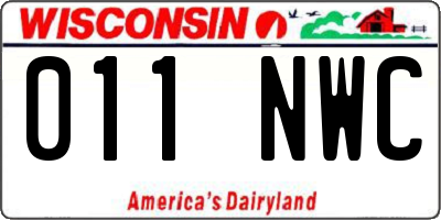 WI license plate 011NWC