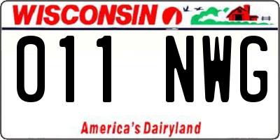 WI license plate 011NWG