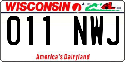 WI license plate 011NWJ