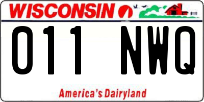 WI license plate 011NWQ