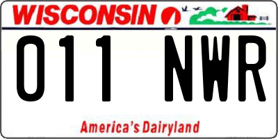 WI license plate 011NWR
