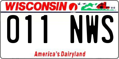 WI license plate 011NWS