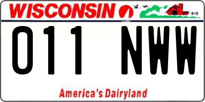 WI license plate 011NWW
