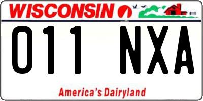 WI license plate 011NXA