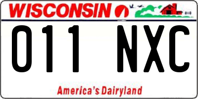 WI license plate 011NXC