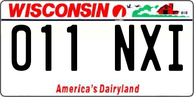 WI license plate 011NXI
