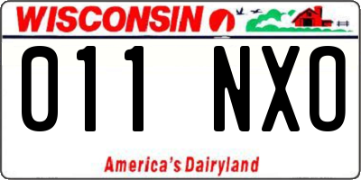 WI license plate 011NXO