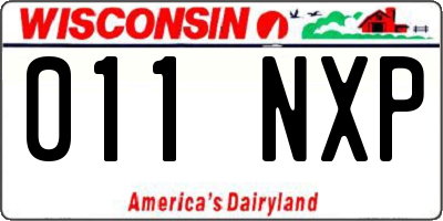 WI license plate 011NXP