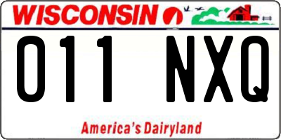 WI license plate 011NXQ