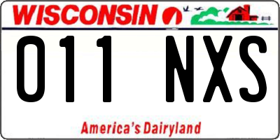 WI license plate 011NXS