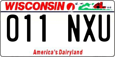 WI license plate 011NXU