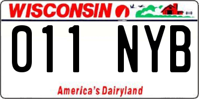 WI license plate 011NYB