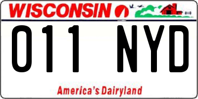 WI license plate 011NYD