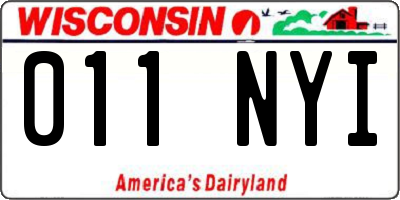 WI license plate 011NYI