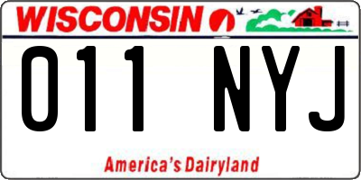 WI license plate 011NYJ