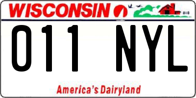 WI license plate 011NYL