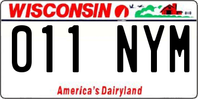 WI license plate 011NYM