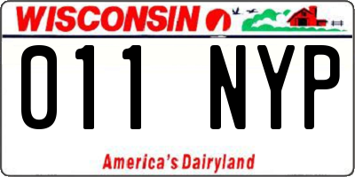 WI license plate 011NYP