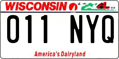 WI license plate 011NYQ