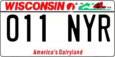 WI license plate 011NYR