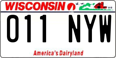 WI license plate 011NYW