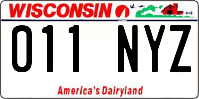 WI license plate 011NYZ