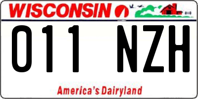 WI license plate 011NZH