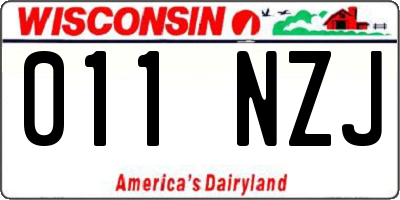 WI license plate 011NZJ