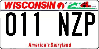 WI license plate 011NZP
