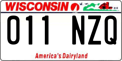 WI license plate 011NZQ