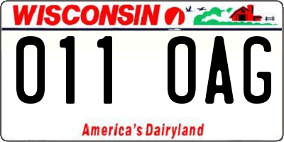 WI license plate 011OAG