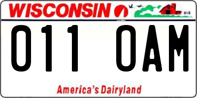 WI license plate 011OAM