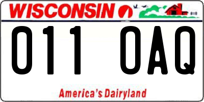 WI license plate 011OAQ