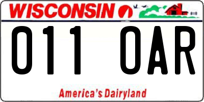 WI license plate 011OAR